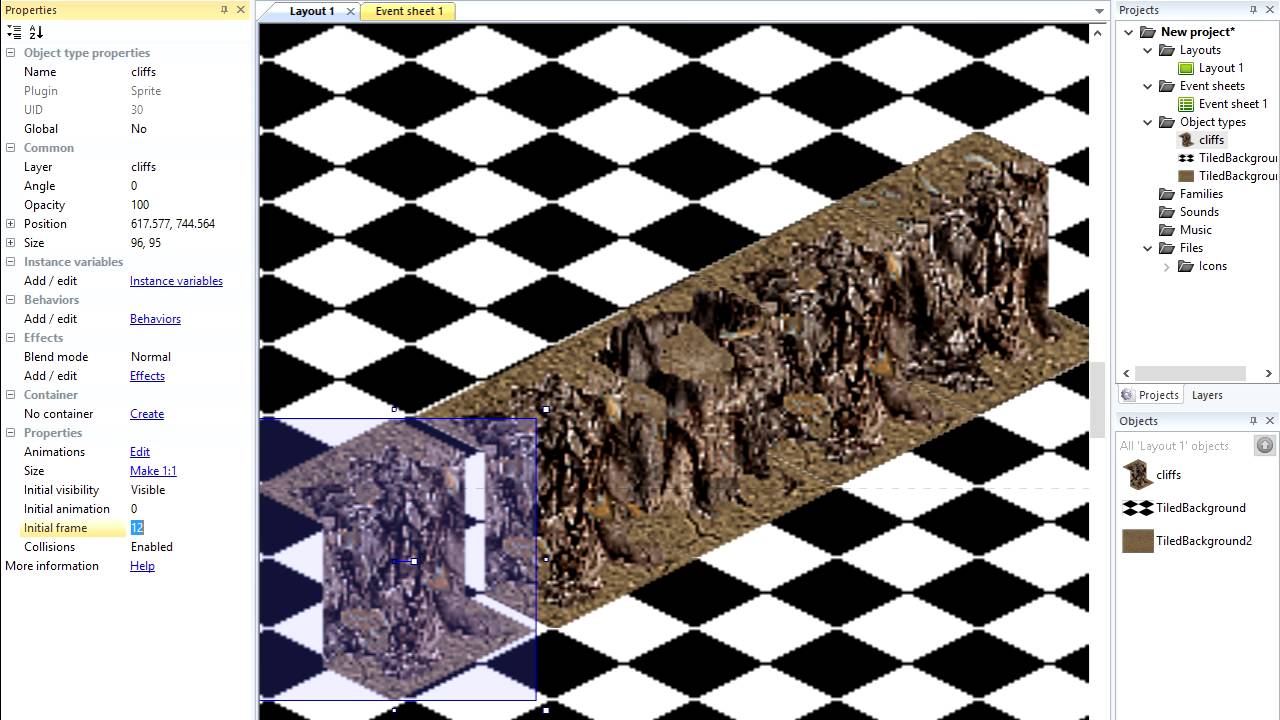 Construct 2 (Tiled  isometric map)