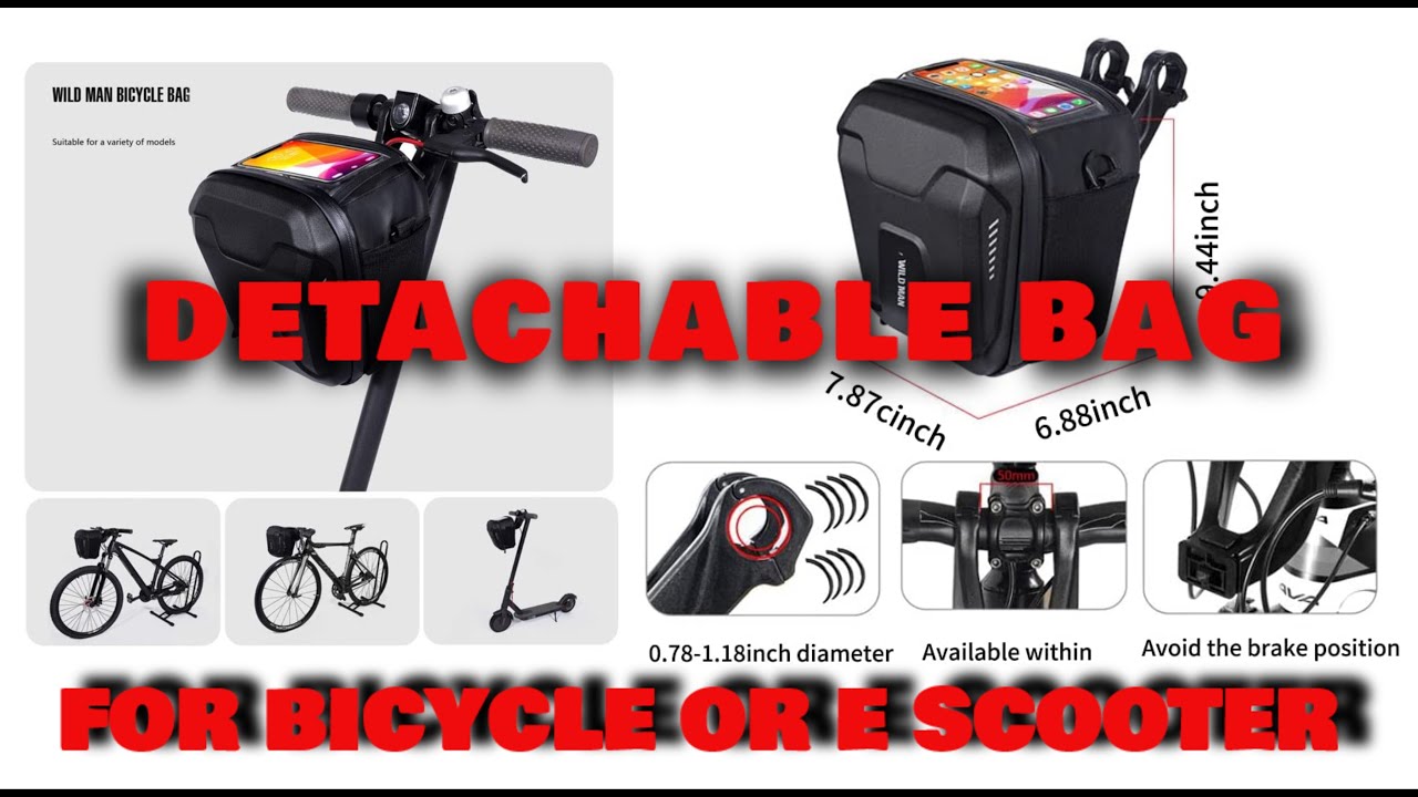 WILDMAN DETACHABLE BAG FOR ELECTRIC SCOOTER || WILD MAN Quick Release 3.5L Hard Shell Waterproof
