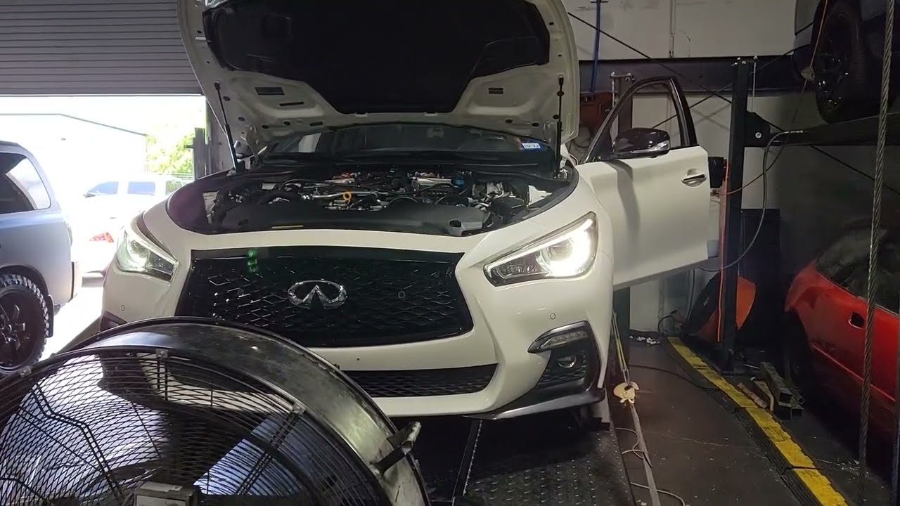 FBO 2018 Q50 Red Sport dyno tune 458whp/491tq
