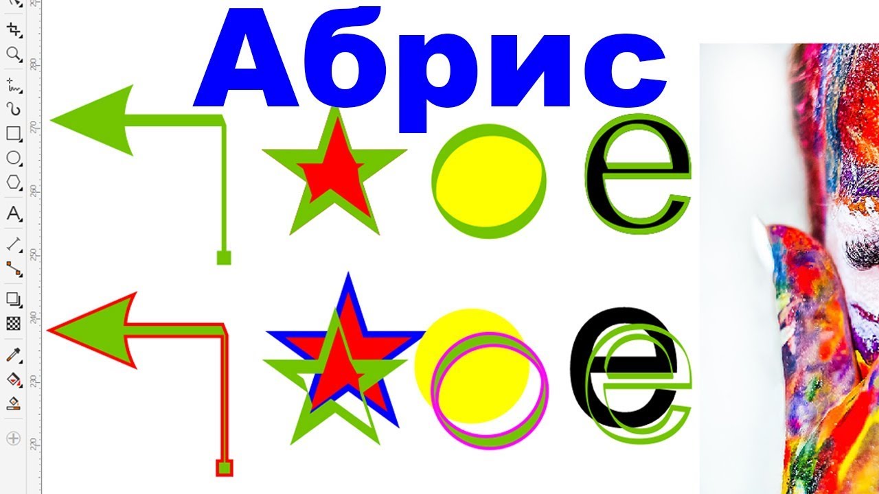 Создание контура, абриса, обводки. Как сделать Outline в CorelDraw. Настройка. Обучение. Уроки корел