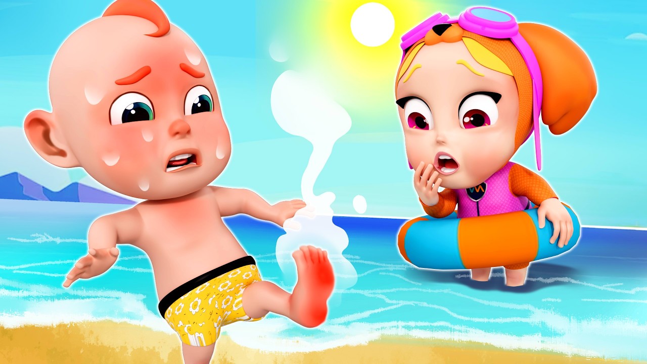 Play Safe at the Beach 🏖️| Baby Beach Day Adventure | Beach Song | Rosoo Nursery Rhymes!
