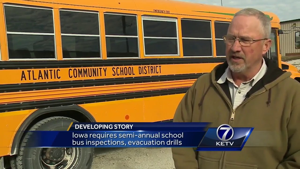 Iowa requires semi-annual school bus inspections, evacuation drills