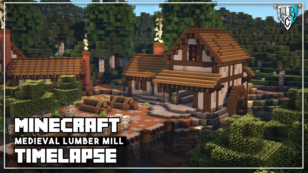 Minecraft Medieval Lumber Mill - Minecraft Timelapse  Build