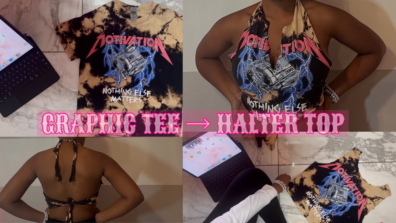 DIY: GRAPHIC TEE TO HALTER TOP ♡︎