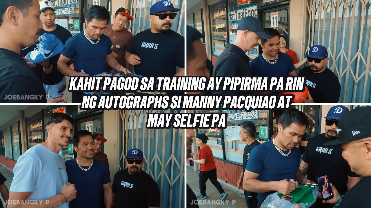 Kahit Pagod Sa Training Pumirma Pa Rin Si Manny Pacquiao Ng Autographs | May Selife Pa