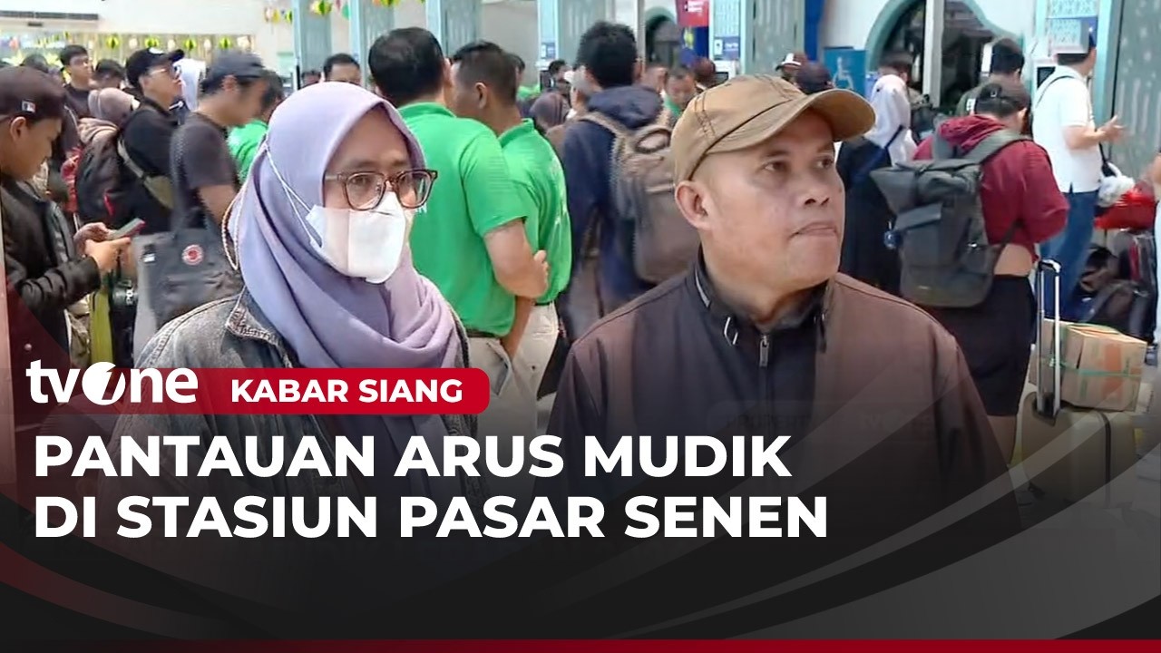 Stasiun Pasar Senen Terpantau Padat Pemudik | Kabar Siang