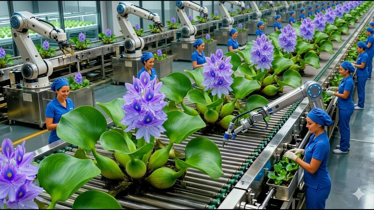 This Invasive Weed Makes Millions — Inside a Modern Water Hyacinth Factory (Full Process)