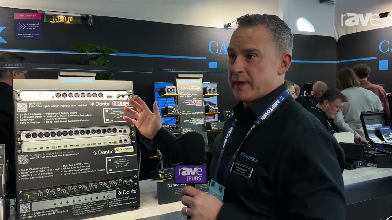 ISE 2026: Sonifex Presents AVN-M8R Mic Line Input Dante Interface