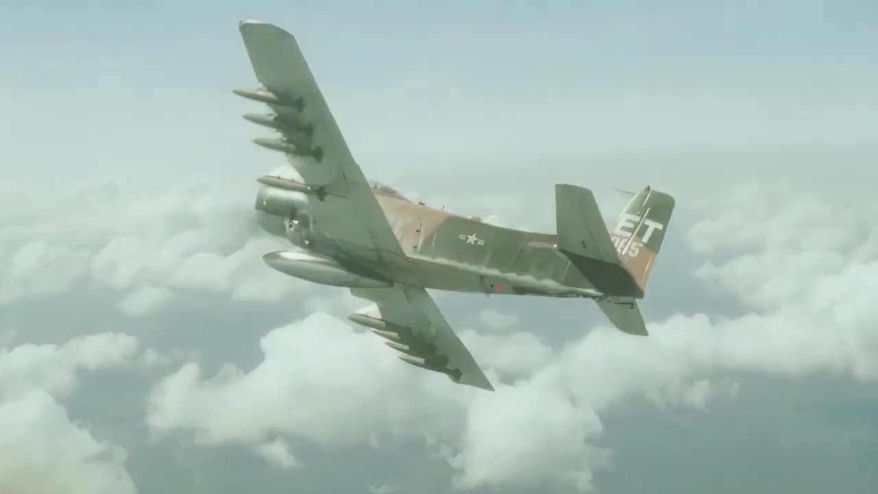 4K footage of  A-1E/H Skyraider's flown by USAF Air Commandos from the 6th SOS in Vietnam