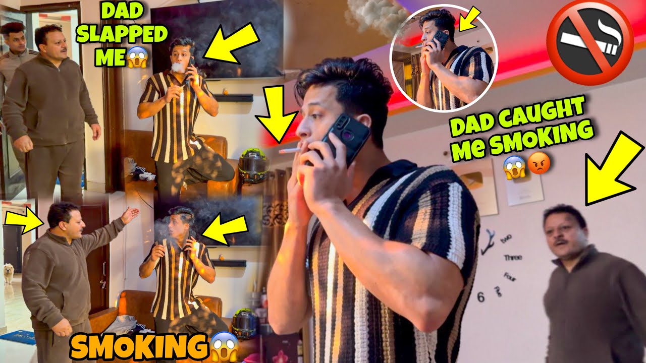 Dad Slapped me😭💔 Smoking karta pakad liya papa ne aaj😱 @aalyanvlogs1299 