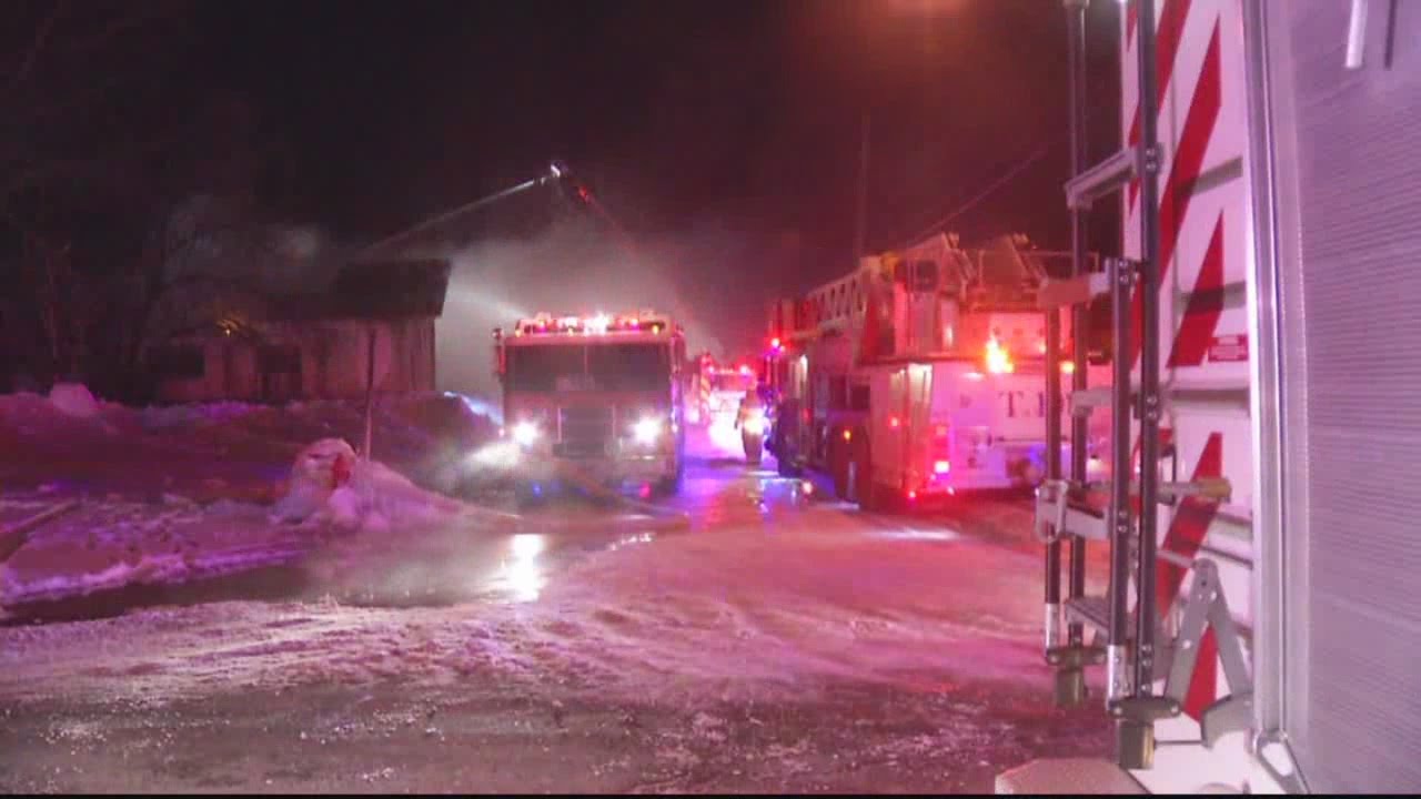 Flames reignite at a fire on Maurice Street in Buffalo. That same fire injured four fire fighters, M