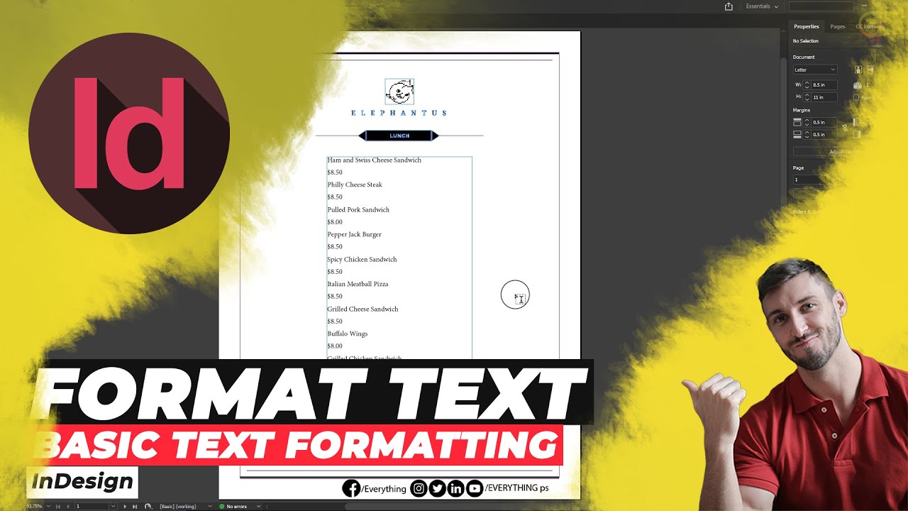 Basic Text Formatting in InDesign