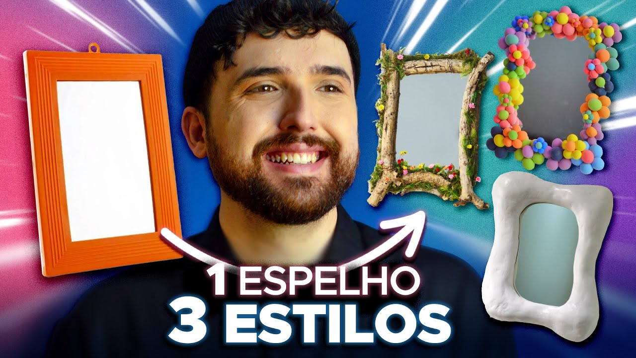 3 EM 1 - DECOREI 1 ESPELHO EM 3 ESTILOS | Espelho de Flores, de Cerâmica e Cottagecore