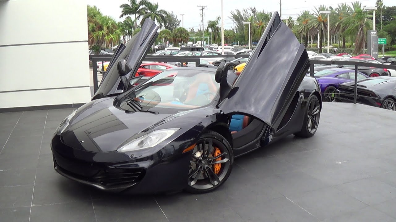 McLaren MP4-12C Spider Awesome interior, Engine Sound, Revs Drive at Lamborghini Miami