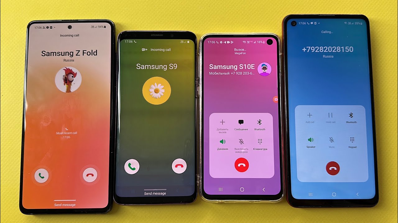 Incoming Call four Samsung Crazy Caller S9 vs S10 vs A20S vs Note10
