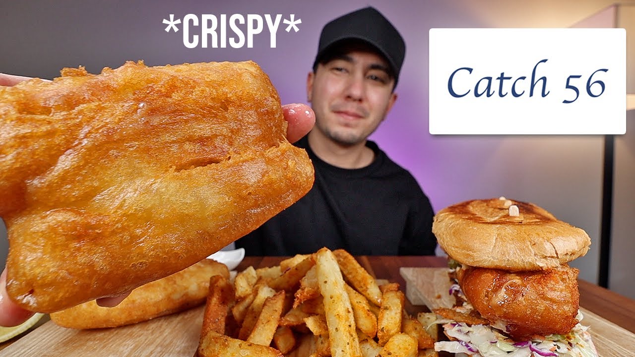 EATING NASHVILLE Style Hot Fried Fish Sandwich + CRISPY Fish And Chips | Catch56 Mukbang
