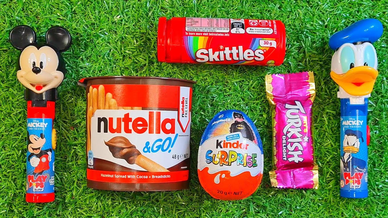 ASMR Most Popular Candys / some lots of colorful rainbow lollipop candy / unpacking chocolate eat