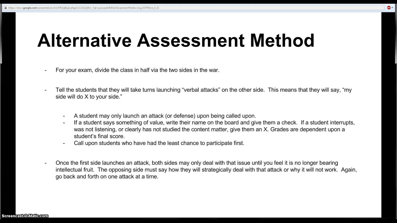 How to Teach Social Studies: Alternative Assessment for Military History