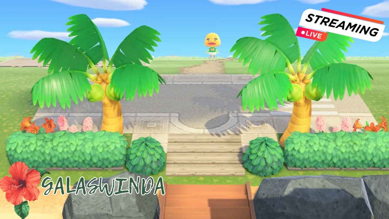 On aménage l'Entrée de GALASWINDA Ile Tropicale - Animal Crossing New Horizons [LIVE]