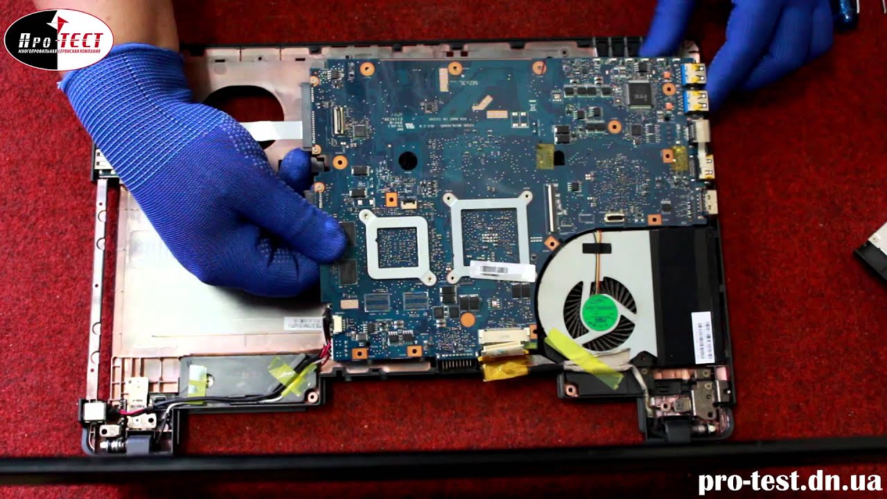 Как разобрать ноутбук Asus K55D  Ремонт и чистка ноутбука в Макеевке