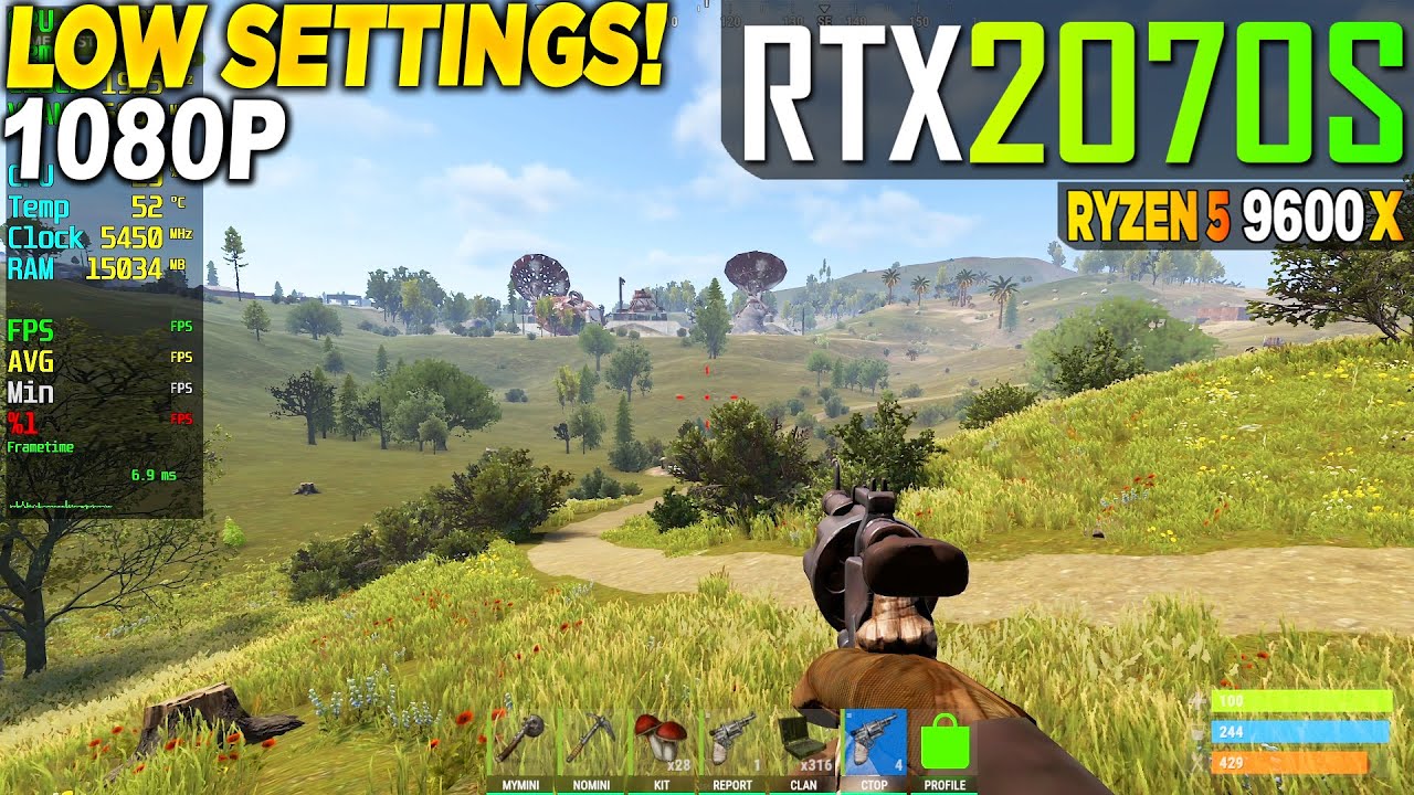 Rust RTX 2070 Super + Ryzen 5 9600x - 1080p Low,