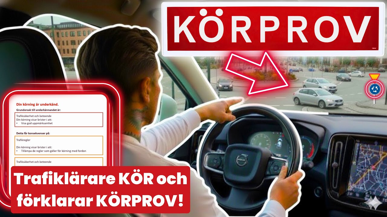 TRAFIKLÄRARE kör och förklarar KÖRPROVET #uppkörning #körprov #körkort 
