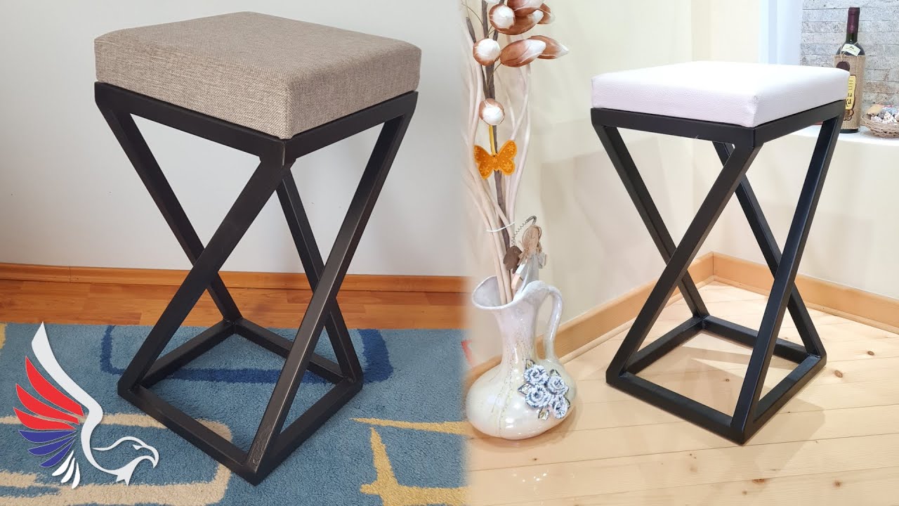 Twisted metal table Industrial bar stool DIY