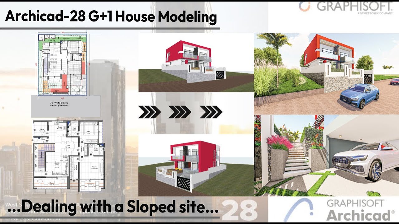 🌄 Modeling a Modern Residential Project on a Sloped Plot in Archicad 28 🌟
