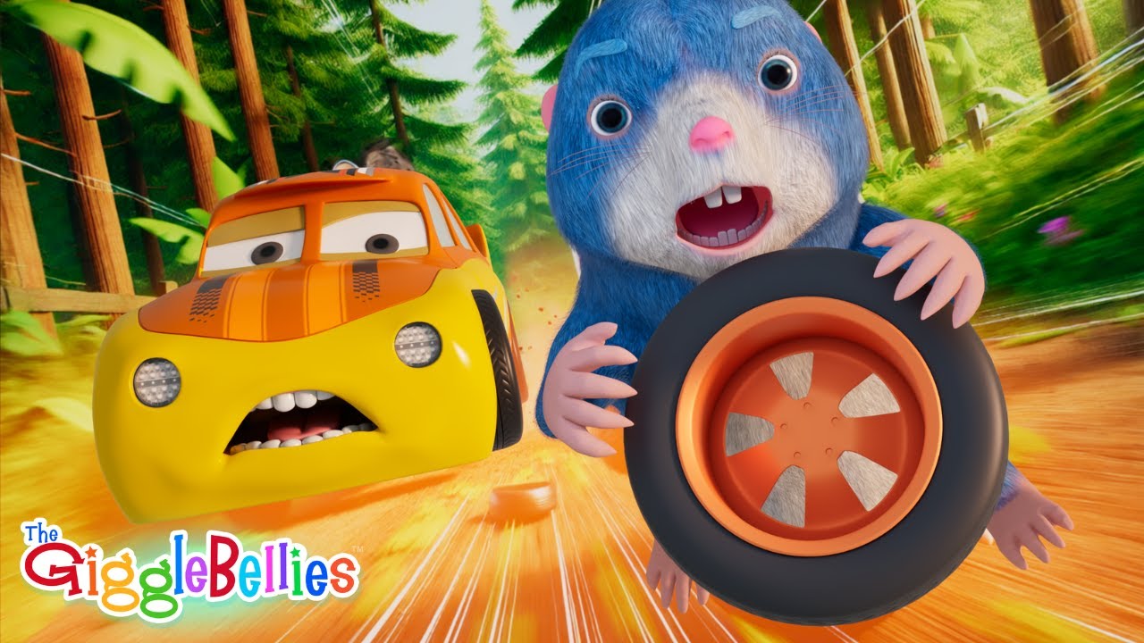 Car Lost Its Wheel - 3 | Who Took The Wheel ? | Nursery Rhymes - GiggleBellies