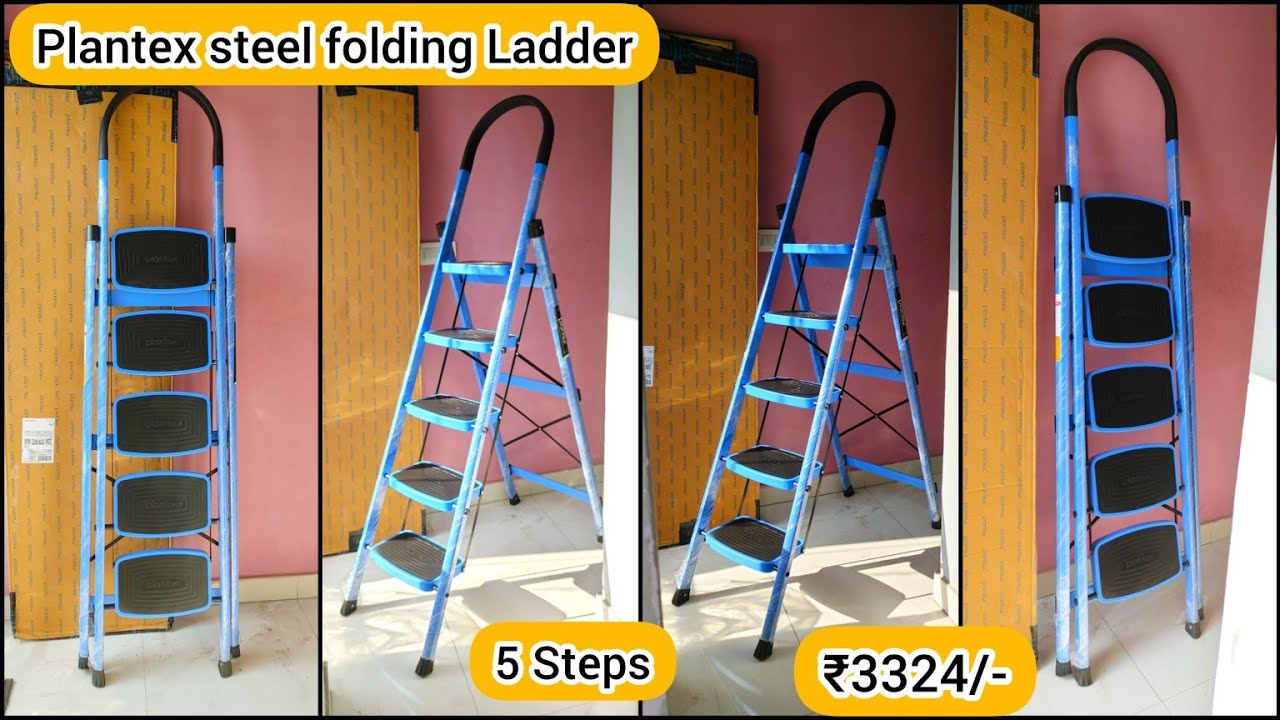 Plantex Premium steel foldable ladder 5 steps unboxing & review
