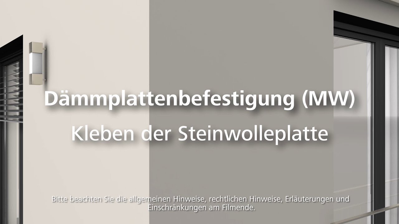 Dämmung (Steinwolle) kleben - Wärmedämmung- / WDVS- / Fassadendämmung-Verarbeitung