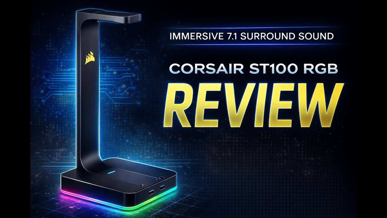 Review - Corsair ST100 RGB Premium Headset Stand with 7.1 Surround Sound - 3.5mm and 2xUS