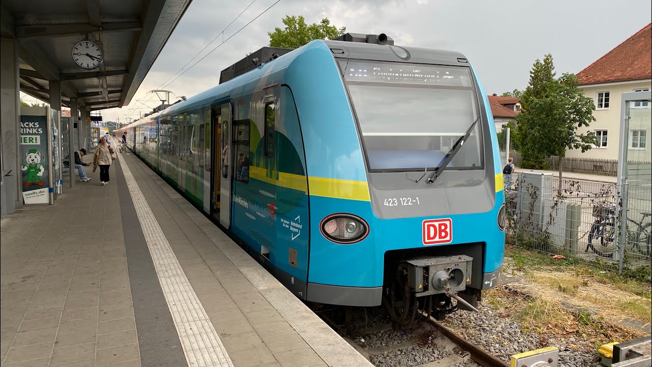 Mit der Landesgartenschau-Br 423 der S-Bahn München als S8 vom Flughafen nach Herrsching mit SOUND