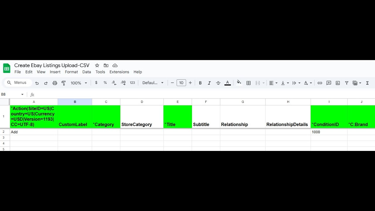 How to Upload a Product to Ebay with a Spreadsheet CSV
