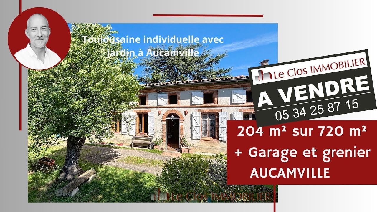 A VENDRE - Charmante maison Toulousaine individuelle avec jardin à Aucamville - Le Clos Immobilier