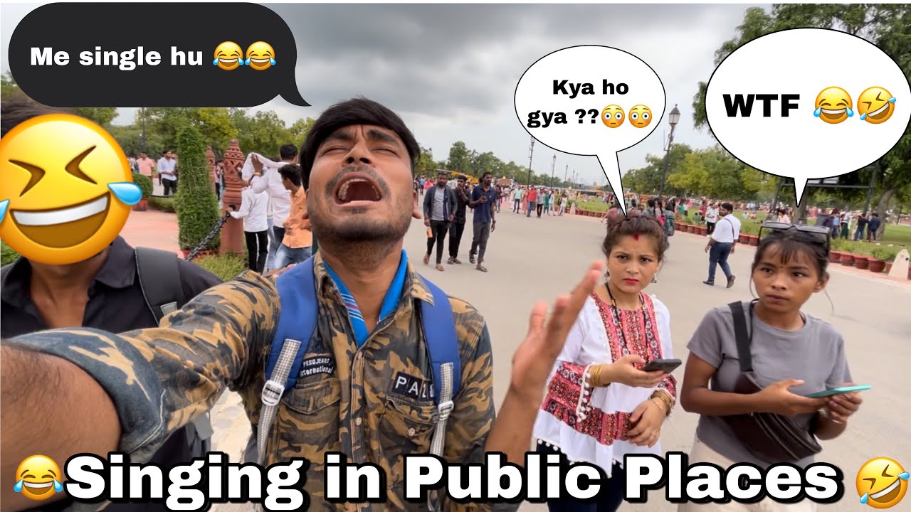 Funny😂 Vlog Singing in Public Plase | Funny Public Reaction🤣 #funny #vlog #prank #mechaprivlogger