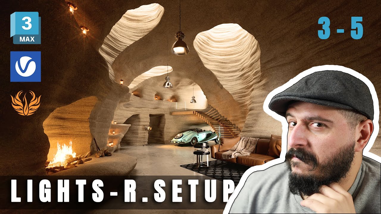 3DS MAX CAVE SCENE PT.3 LIGHTS & RENDER SETTING ثري دي ماكس