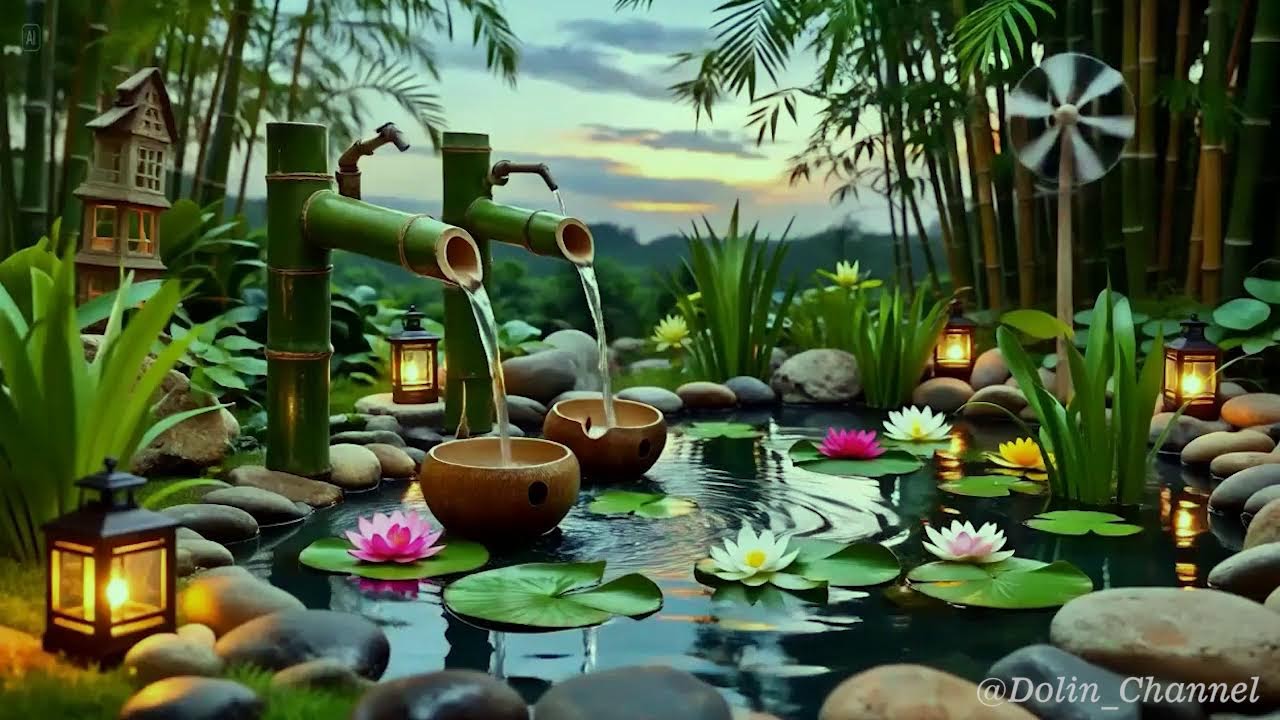 Tranquil Bamboo Water Sanctuary 🌿 10+ Hours of Gentle Fountain Sounds for Deep Sleep & Relaxation