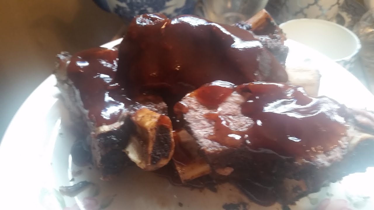 Roasted Bar B Q Beef Ribs