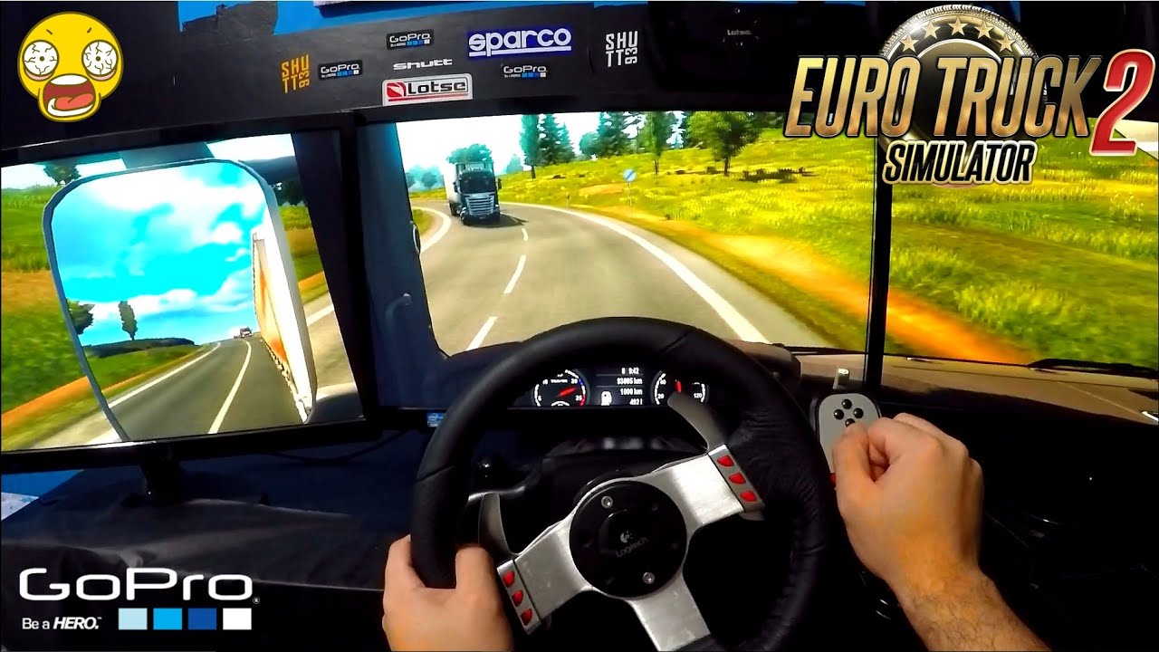 Euro Truck Simulator 2 - Logitech G27 - 3 Monitores - Vai da Merda !!