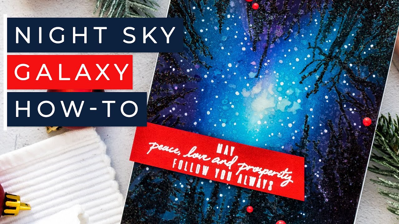 How-to: Night Sky / Galaxy Card with Hero Arts Stamps & Inks