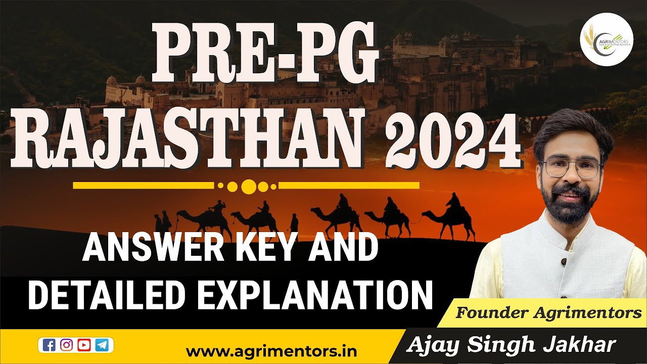 Rajasthan Pre PG 2024 Agriculture Answer Key | Rajasthan Pre PG Exam 2024 Solution