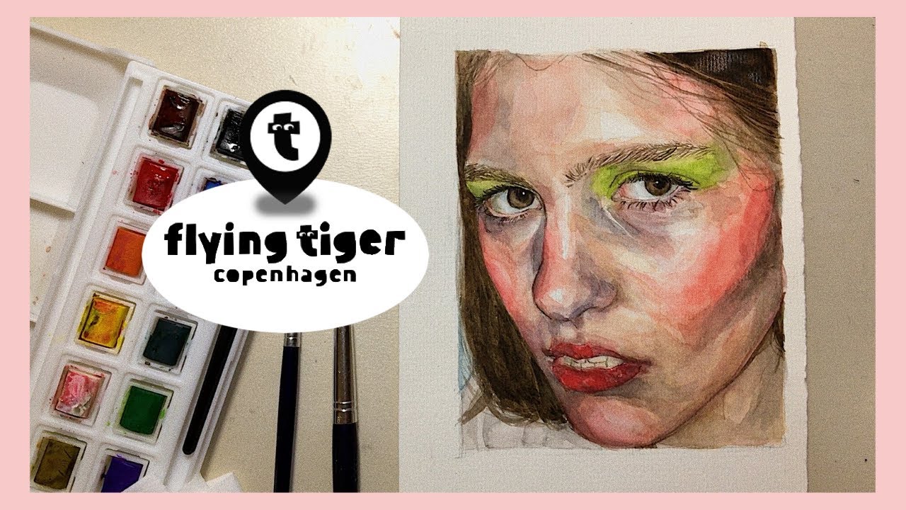 🌟TRYING $5 FLYING TIGER WATERCOLOR SET 🌟