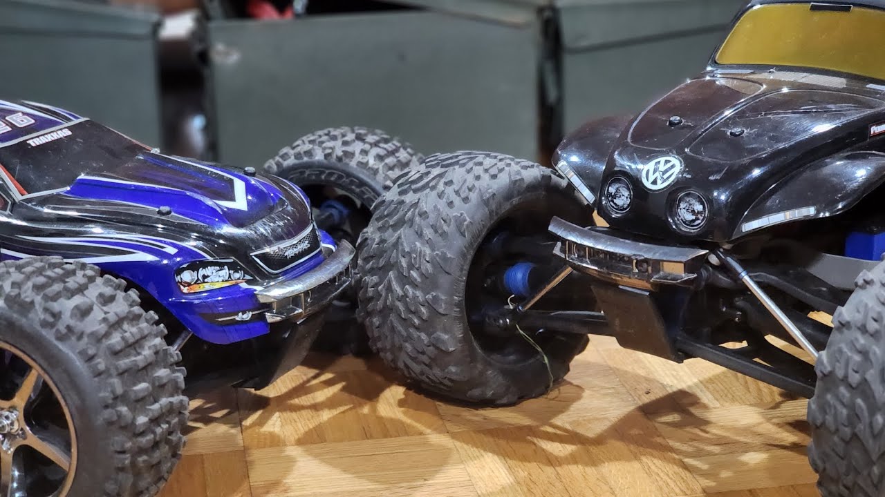 Traxxas E-Revo Dual Brushed Motor + E-Revo 1.0 Brushless 6s Comparison