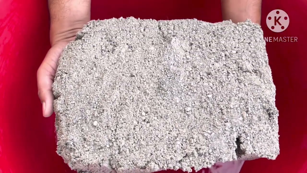 Soft Dusty sand cement big slabs water crumbling full satisfying video #asmr #satisfying