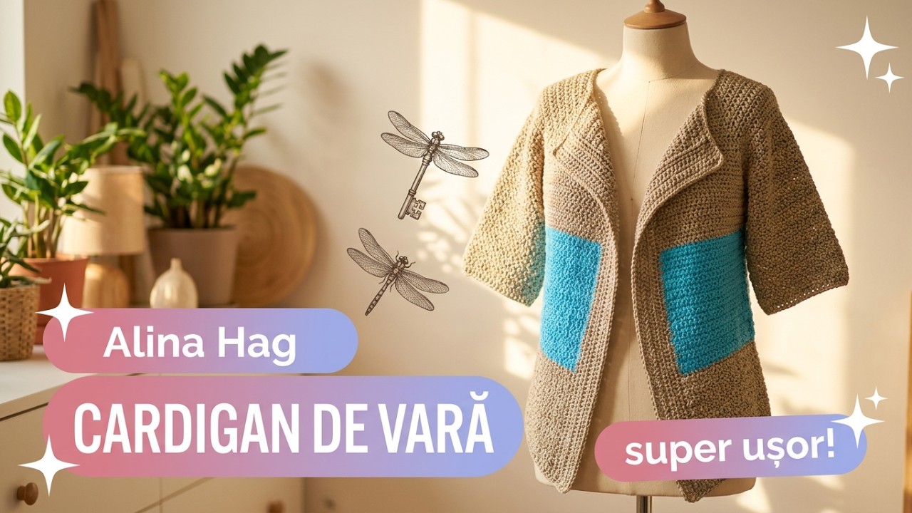 Jacheta (cardigan) de vara/ beautiful jacket/ стильный жакет крючком