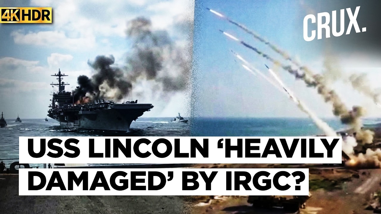 Missile Hits USS Lincoln? IRGC Claims US Warship ‘Damaged,' Hellfire Missiles 'strike' Iran Ship |4K