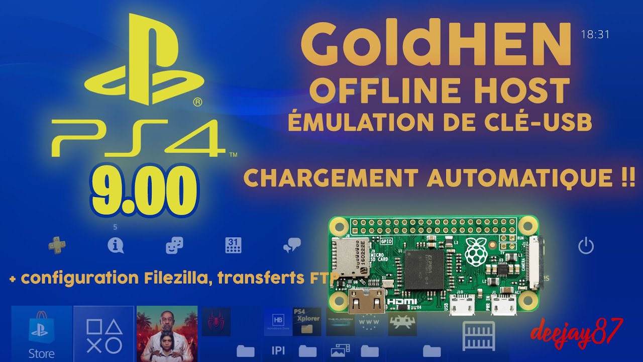 PS4 9.00 - Chargement AUTOMATIQUE de GoldHEN avec un RASPBERRY PI + OFFLINE HOST