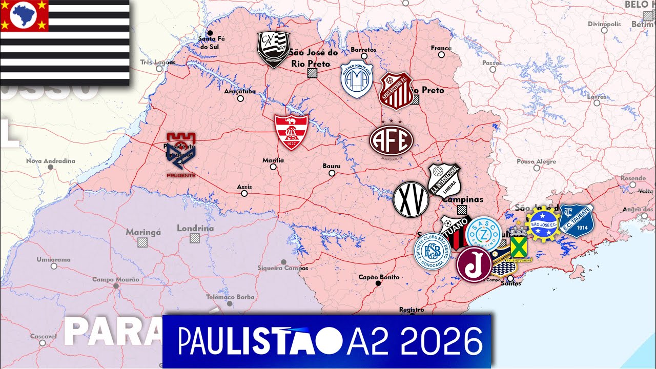 Paulistão A2 - 2026 - Conheça os Clubes, Cidades e estádios