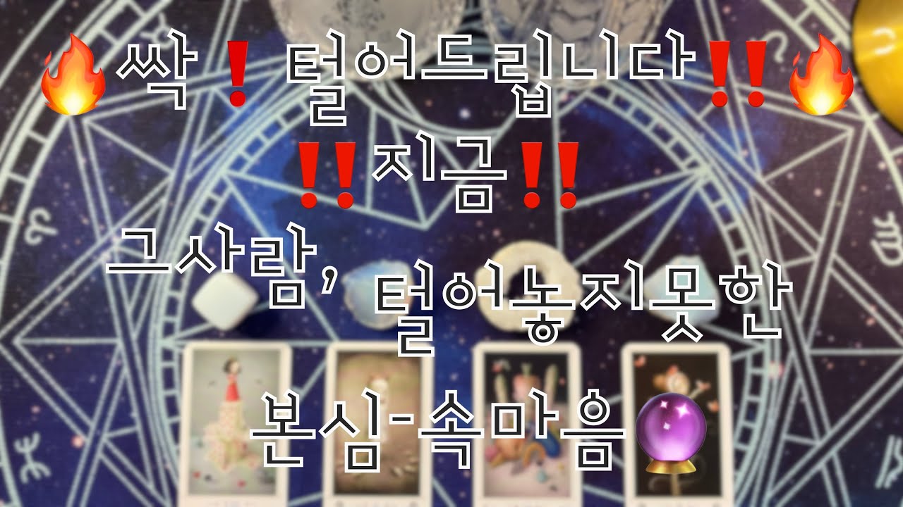 타로- 🔥싹 털어드립니다‼️🔥‼️지금‼️그사람, 털어놓지 못한 본심-속마음🔮